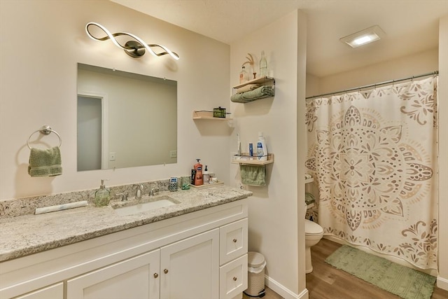 18 Emerald Ave, Webster, MA 01570 - bathroom with vanity, wood finished floors, and a shower with shower curtain