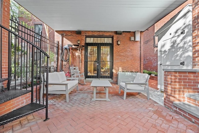 view of patio / terrace with outdoor lounge area and french doors