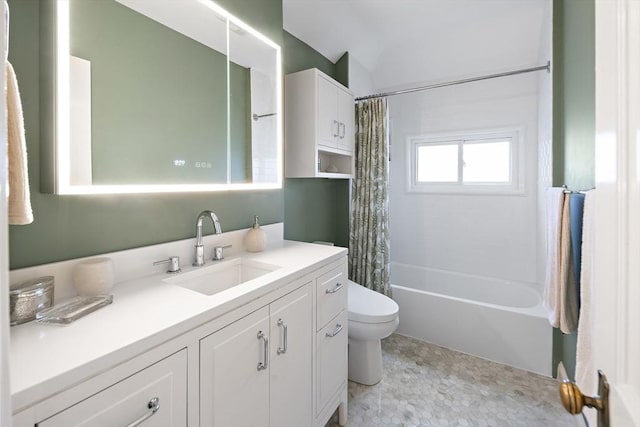 49 Prince St Unit 2, Boston, MA 02130 - bathroom featuring vanity, toilet, and shower / bathtub combination with curtain