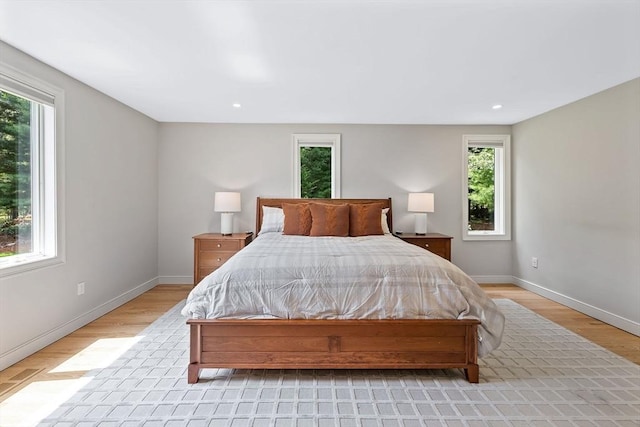 bedroom featuring light hardwood / wood-style flooring