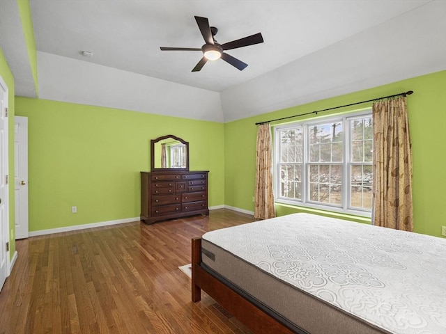 36 Knowlton Cir Unit 36, Upton, MA 01568 - bedroom featuring wood finished floors, lofted ceiling, and a ceiling fan
