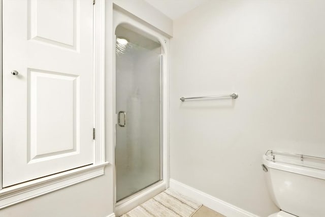 11 High Pine Cir Unit 11, Wilbraham, MA 01095 - full bath featuring a shower stall, baseboards, and toilet