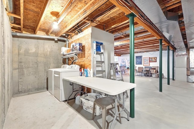 11 High Pine Cir Unit 11, Wilbraham, MA 01095 - unfinished basement featuring washing machine and dryer