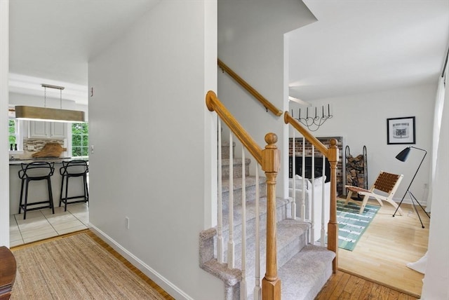 507 Towne St, North Attleboro, MA 02760 - staircase featuring wood finished floors and baseboards