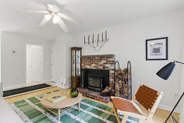 507 Towne St, North Attleboro, MA 02760 - living area with baseboards, wood finished floors, and ceiling fan