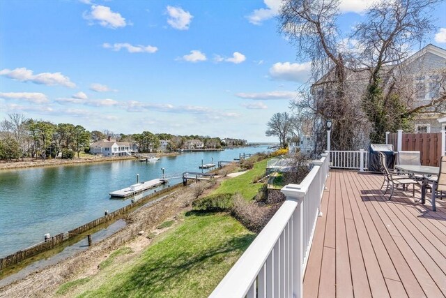 160 Waterway, Mashpee, MA 02649 - deck with a water view and a floating dock