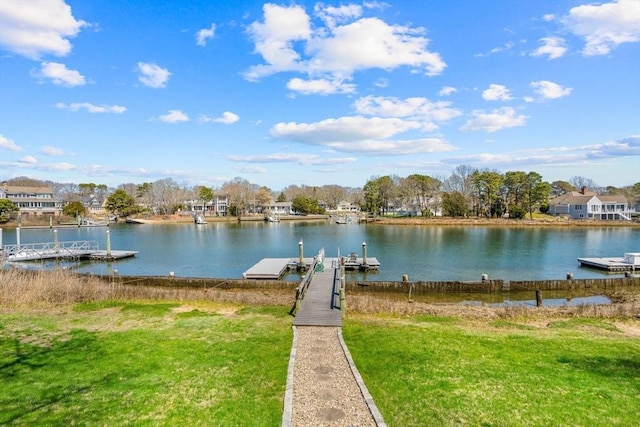 160 Waterway, Mashpee, MA 02649 - dock area with a water view and a yard