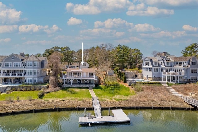 160 Waterway, Mashpee, MA 02649 - dock with a water view and a lawn