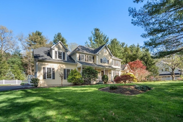 20 Peakham Rd, Sudbury, MA 01776 - traditional-style home with fence, covered porch, and a front yard