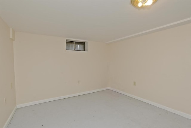 finished basement with baseboards