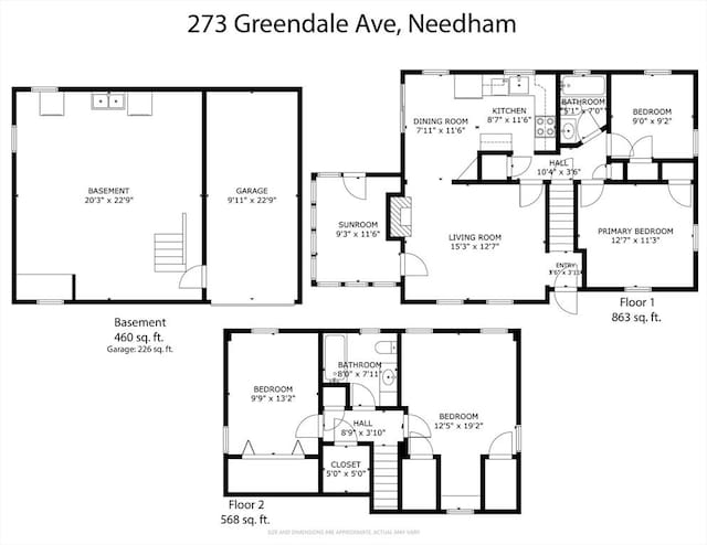 273 Greendale Ave, Needham, MA 02494 - property floor plan