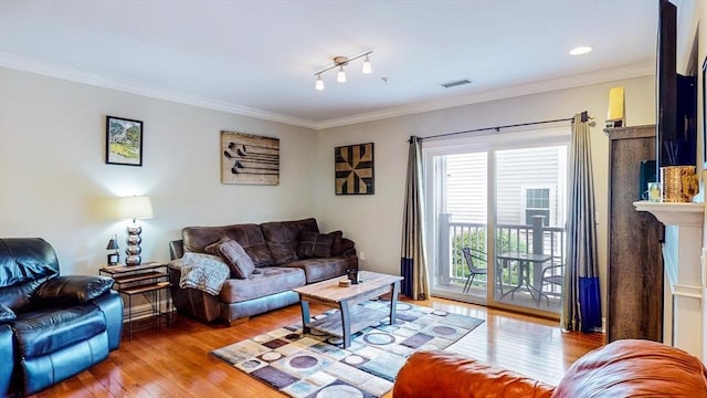 1100 Vfw Pkwy Unit 202, Boston, MA 02132 - living area with hardwood / wood-style floors and ornamental molding