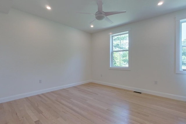 12 Willow St, Pepperell, MA 01463 - spare room featuring plenty of natural light, light wood finished floors, a ceiling fan, and recessed lighting