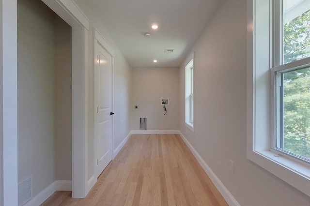 12 Willow St, Pepperell, MA 01463 - hallway with light wood-style flooring, healthy amount of natural light, baseboards, and recessed lighting