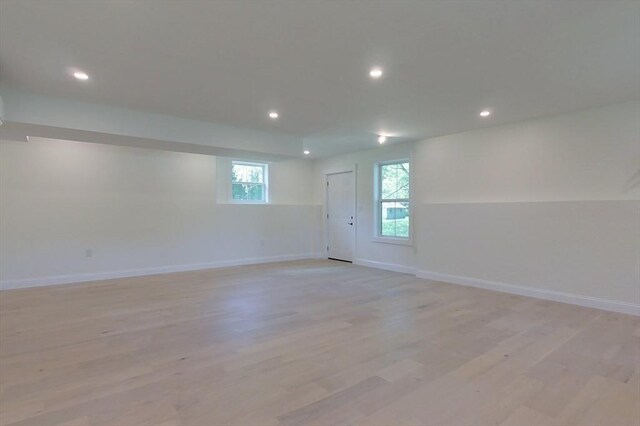 12 Willow St, Pepperell, MA 01463 - unfurnished room featuring light wood-style floors, baseboards, and recessed lighting