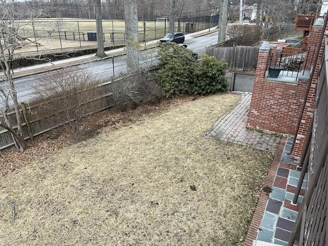 view of yard with fence