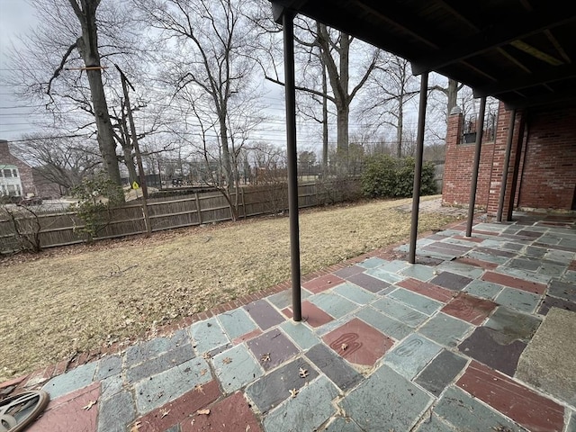 view of patio featuring a fenced backyard