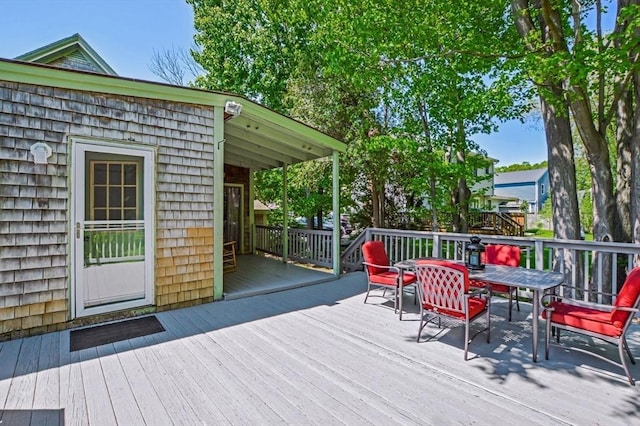 130 N Walker St, Taunton, MA 02780 - wooden terrace with outdoor dining space