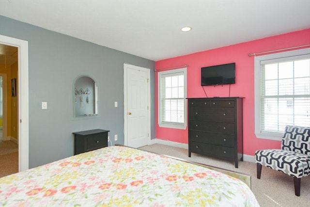 41 Oak St Unit 2, Waltham, MA 02453 - carpeted bedroom with baseboards and recessed lighting