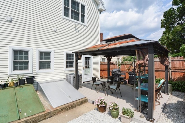 41 Oak St Unit 2, Waltham, MA 02453 - view of patio / terrace featuring a gazebo and a deck