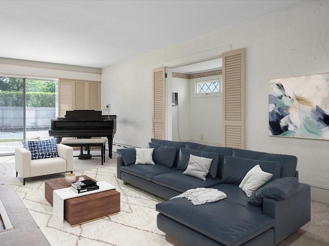 living area with carpet flooring and healthy amount of natural light