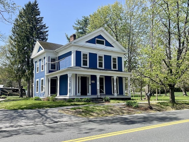 615 Stony Hill Rd, Wilbraham, MA 01095 - neoclassical / greek revival house featuring covered porch and a chimney
