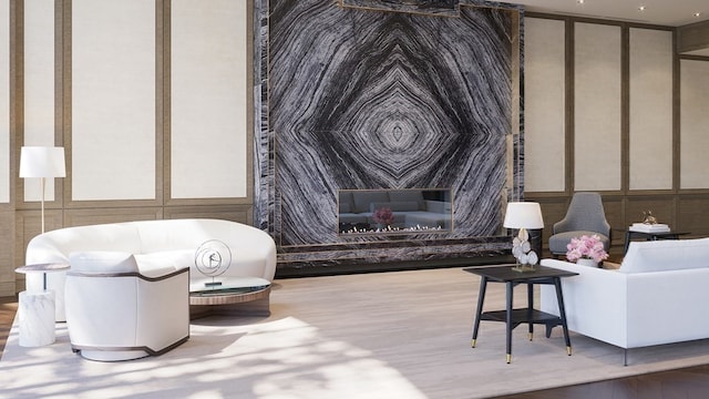 living room featuring hardwood / wood-style flooring