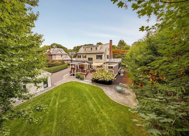 view of yard featuring a deck