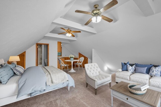 2 Howard St, Braintree, MA 02184 - bedroom featuring carpet flooring, lofted ceiling, and ceiling fan