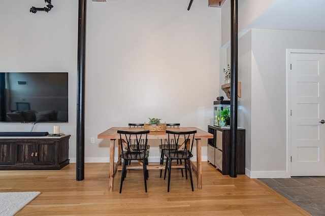 dining room with wood-type flooring