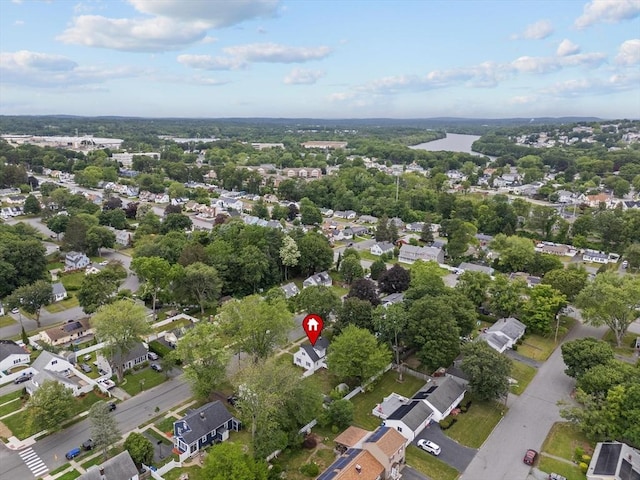 10 Jefferson St, Lawrence, MA 01843 - aerial perspective of suburban area featuring a nearby body of water
