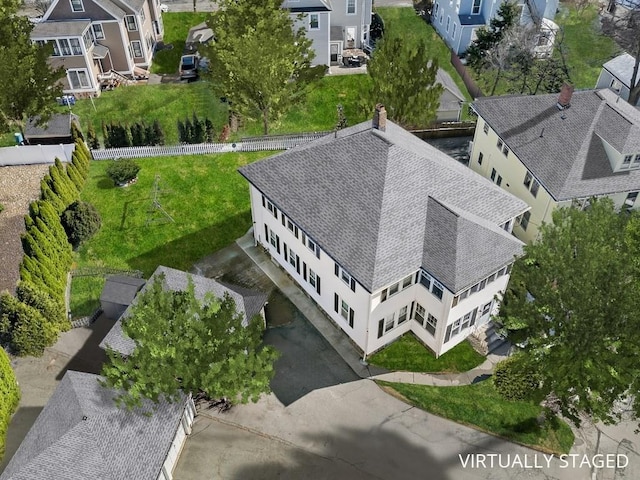 drone / aerial view featuring a residential view