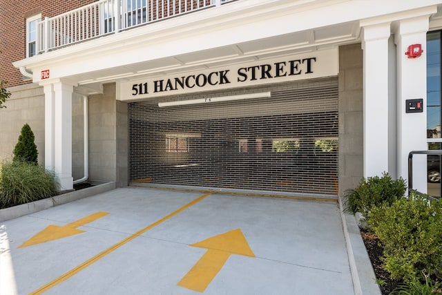 view of garage