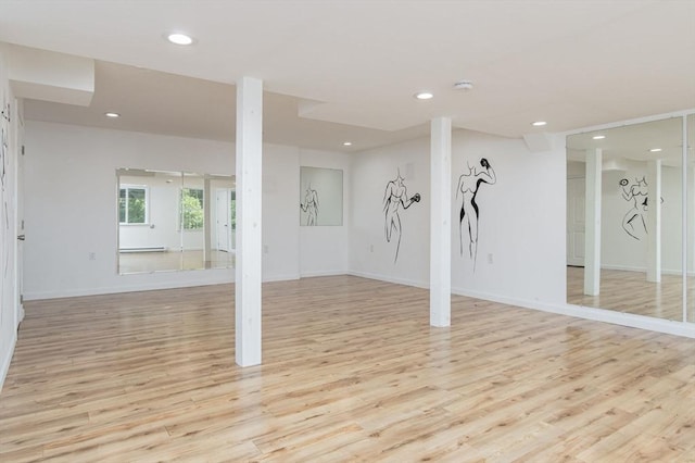 3 Integrity Way, Groton, MA 01450 - exercise room with recessed lighting, light wood-style flooring, and a baseboard heating unit