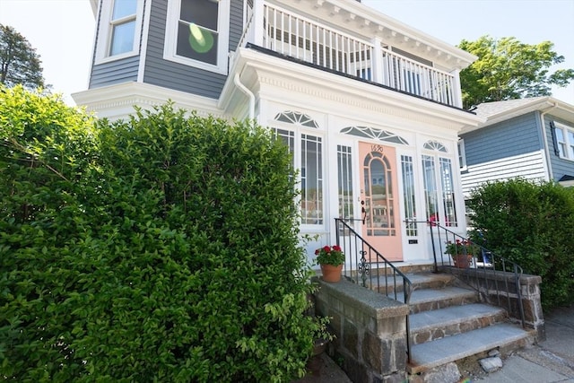 1690 Centre St Unit 2, Boston, MA 02132 - entrance to property featuring a balcony