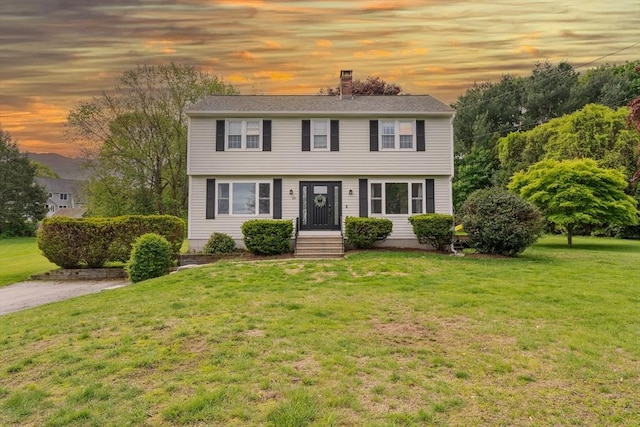 26 Dodge Rd, Sutton, MA 01590 - colonial home featuring a yard and a chimney