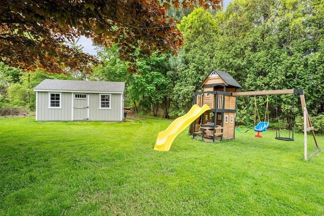 26 Dodge Rd, Sutton, MA 01590 - view of playground with a lawn and an outbuilding