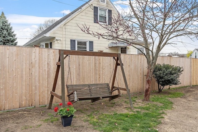 view of yard with fence
