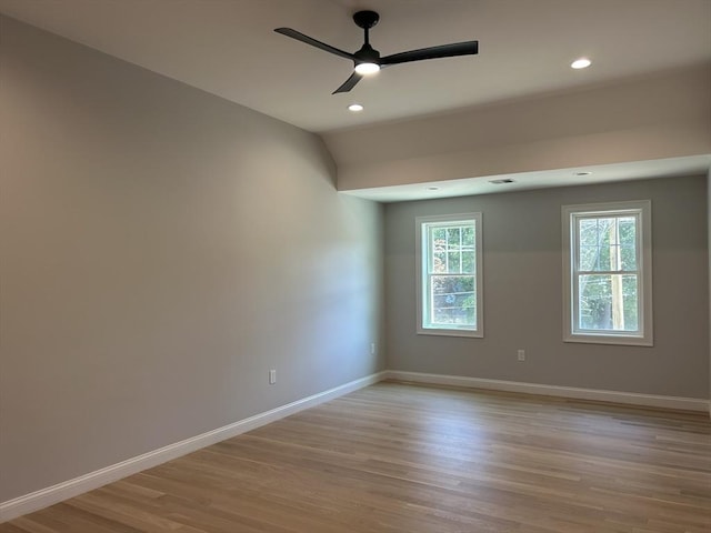 6 Knott St, Attleboro, MA 02703 - spare room featuring ceiling fan, light wood-type flooring, and recessed lighting