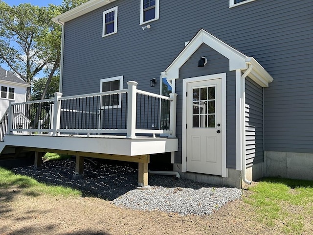6 Knott St, Attleboro, MA 02703 - back of property featuring a wooden deck
