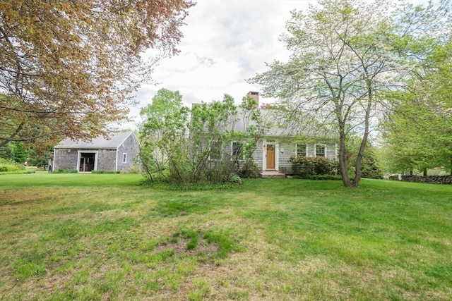 178 Main St, Plympton, MA 02367 - view of front of home featuring a front yard and a chimney