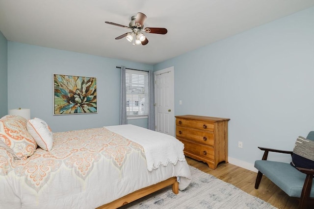 85 Evelyns Way, Fall River, MA 02724 - bedroom with light wood-style flooring, a ceiling fan, and a closet