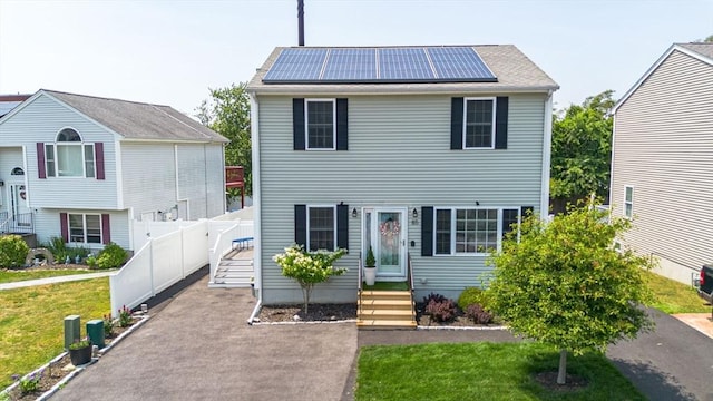85 Evelyns Way, Fall River, MA 02724 - view of front of house with solar panels