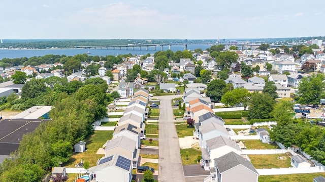 85 Evelyns Way, Fall River, MA 02724 - aerial perspective of suburban area featuring a notable bridge and a nearby body of water