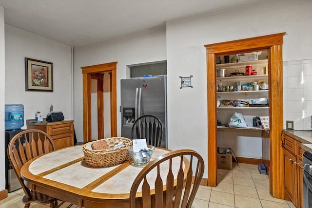 view of tiled dining area