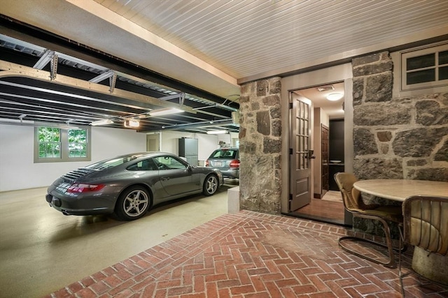 garage featuring visible vents