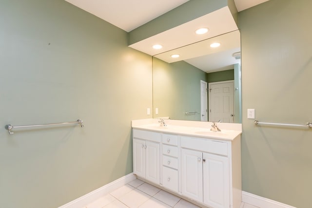 bathroom featuring tile patterned flooring and vanity