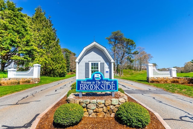 view of community sign