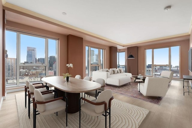 1 Nassau St Unit 2105, Boston, MA 02111 - dining area with light wood-style flooring and a view of city