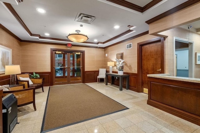1 Nassau St Unit 2105, Boston, MA 02111 - reception with french doors and visible vents